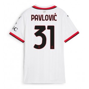 Billiga AC Milan Strahinja Pavlovic #31 Bortatröja Dam 2024-25 Kortärmad